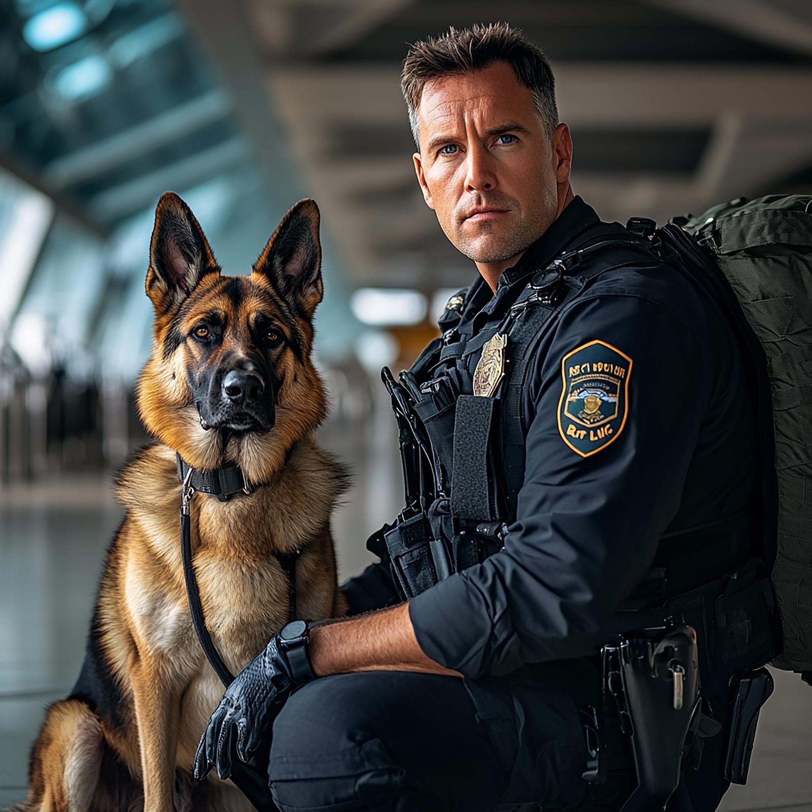 K-9 officer on duty