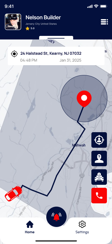 Auxilio Agente — Route navigation